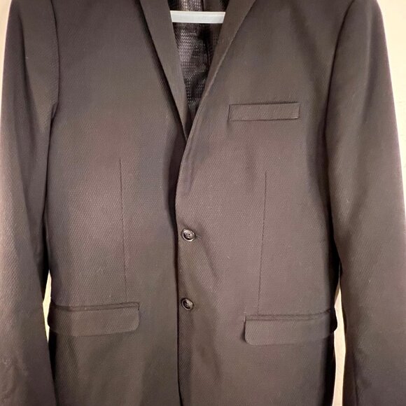 H&M Mens Slim Fit Black Blazer Size 42R 2-Button Closure Notch Lapel Career - Picture 5 of 16